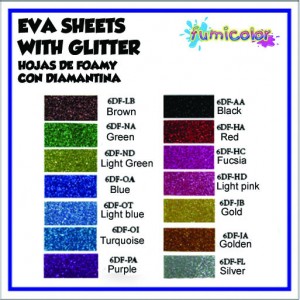 EVA SHEETS WITH GLITTER COLOR LIST